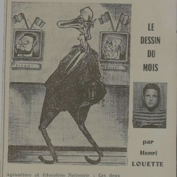 Pintura intitulada "De Gaule caricature…" por Henri Louette Homepage, Obras de arte originais