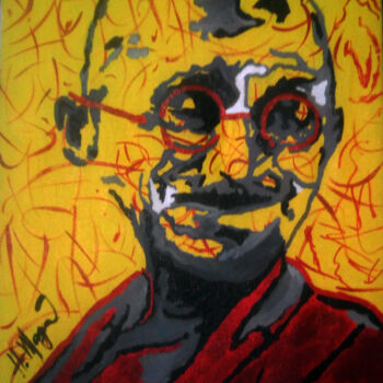 Painting titled "Mahatma Gandhi" by Magno, Original Artwork, Acrylic