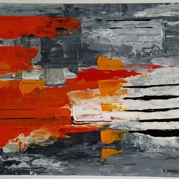 Painting titled "Gris-naranja" by Humberto Mansutti, Original Artwork, Acrylic