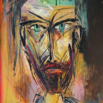 Painting titled "Autoportrait" by Hervé Marchelidon, Original Artwork, Acrylic