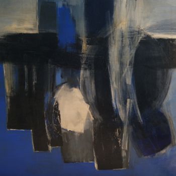 Pintura intitulada "Horizon bleuté" por Hervé Marchelidon, Obras de arte originais, Acrílico