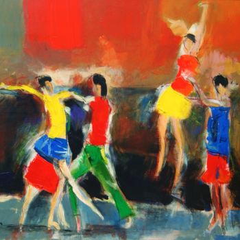 Malerei mit dem Titel "Ballet" von Hervé Marchelidon, Original-Kunstwerk, Acryl