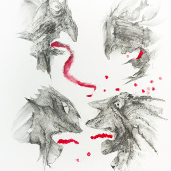 Zeichnungen mit dem Titel "rage2." von Helena Meyer-Everdt, Original-Kunstwerk, Graphit
