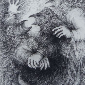 图画 标题为“L'Amour Fou” 由Helena Meyer-Everdt, 原创艺术品, 木炭