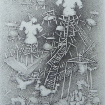 Dibujo titulada "Les Echelles" por Helena Meyer-Everdt, Obra de arte original, Otro