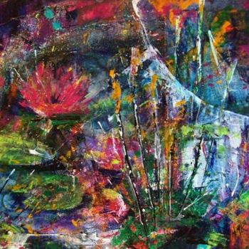 Pittura intitolato "Monet's Pond" da Helen Kaminsky, Opera d'arte originale