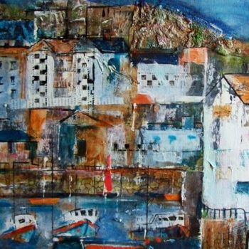 Painting titled "Calm Harbour" by Helen Kaminsky, Original Artwork