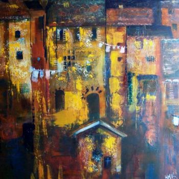 Painting titled "Tuscan Houses" by Helen Kaminsky, Original Artwork