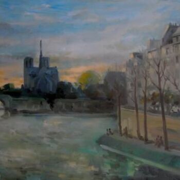 Malerei mit dem Titel "Notre Dame de Paris" von Hoa Vu, Original-Kunstwerk