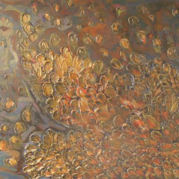 Painting titled "Autumn Leaves" by Mónika Hóbor, Original Artwork, Acrylic