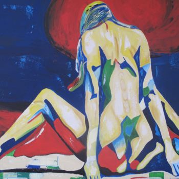 Schilderij getiteld "Naked Woman" door Mónika Hóbor, Origineel Kunstwerk, Acryl