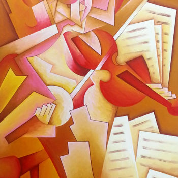 Pintura intitulada "Virtuosity-Virtuosi…" por Marius Hociung, Obras de arte originais, Óleo