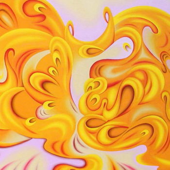 Painting titled "Waves Of Fire - Vag…" by Marius Hociung, Original Artwork, Oil