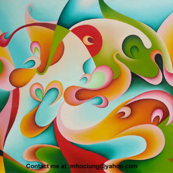 Painting titled "The Coral Reef - La…" by Marius Hociung, Original Artwork, Oil