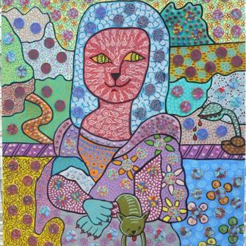 Peinture intitulée "Lisa Monacat" par Amélie Hp, Œuvre d'art originale