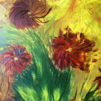 Schilderij getiteld "Flore" door Nat'S Art, Origineel Kunstwerk, Olie