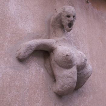 Sculpture intitulée "sirène de mur" par Hoedic, Œuvre d'art originale