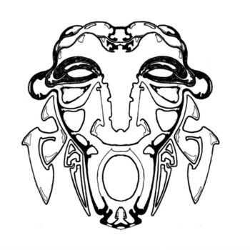 Dessin intitulée "masque" par Hoedic, Œuvre d'art originale