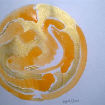 Peinture intitulée "mandarine" par Catherine Hohenberg, Œuvre d'art originale