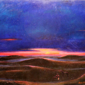 Pittura intitolato "Early tea" da Hojamuhammet Churiyev, Opera d'arte originale, Olio