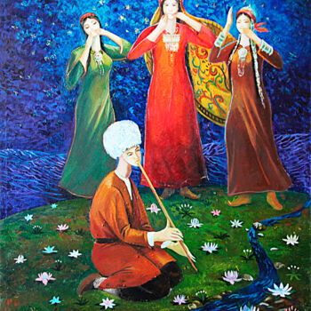 Картина под названием "Melody" - Hojamuhammet Churiyev, Подлинное произведение искусства, Масло