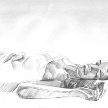 Dibujo titulada "Sleeping woman(a sc…" por Andrey Marchenco, Obra de arte original