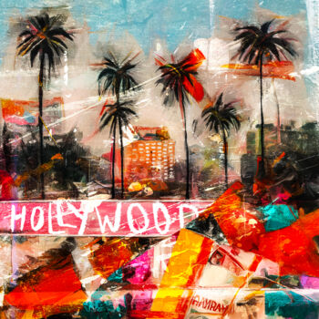 Painting titled "Hollywood" by Holger Mühlbauer-Gardemin, Original Artwork, Acrylic Mounted on Wood Stretcher frame