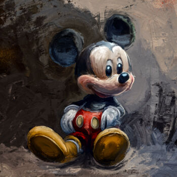 Painting titled "Mickey" by Holger Mühlbauer-Gardemin, Original Artwork, Acrylic Mounted on Wood Stretcher frame