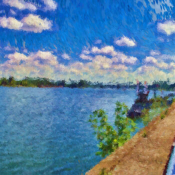 Photography titled "the river and the p…" by Holger Niess, Original Artwork, Digital Painting
