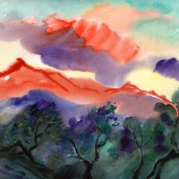 Картина под названием "Алое облако" - Татьяна Холина-Джемардьян, Подлинное произведение искусства, Другой