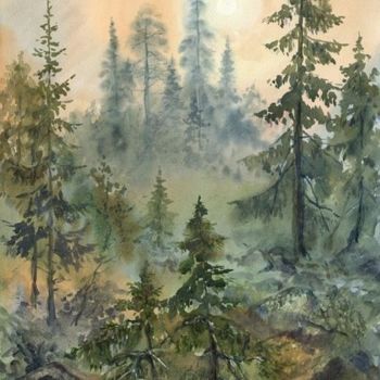 Pintura titulada "Туманный рассвет" por Tatiana Kholina Dzhemardian, Obra de arte original, Otro