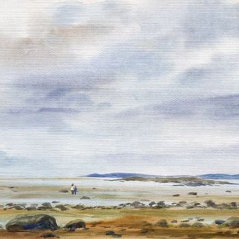 Картина под названием "Отлив на Белом море" - Татьяна Холина-Джемардьян, Подлинное произведение искусства, Другой