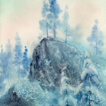 Картина под названием "Зимняя Финляндия" - Татьяна Холина-Джемардьян, Подлинное произведение искусства, Другой