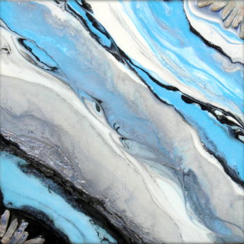 Painting titled "blue-geode-resin-ar…" by Holly Anderson, Original Artwork