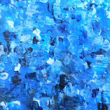 「bleu peinture abstr…」というタイトルの絵画 Holly Andersonによって, オリジナルのアートワーク, アクリル