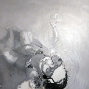 Schilderij getiteld "BULLES D'AIR" door Homahé, Origineel Kunstwerk, Olie