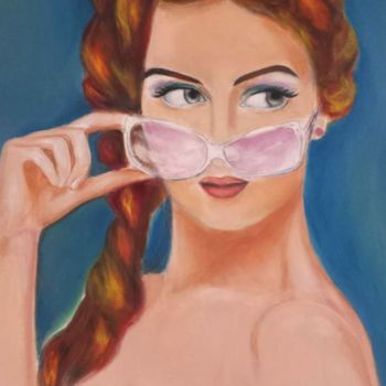 Painting titled "Modern Style girl" by Homayoun Amani, Original Artwork, Oil