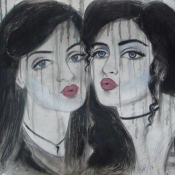 Schilderij getiteld "Selfie" door Homayoun Amani, Origineel Kunstwerk, Olie