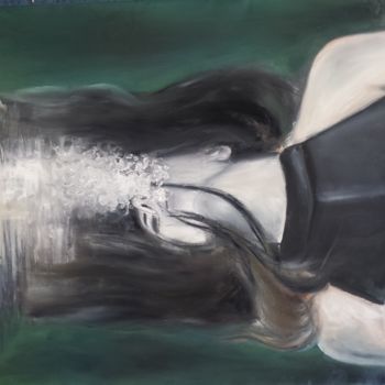 Painting titled "Underwater Relaxing" by Homayoun Amani, Original Artwork, Oil