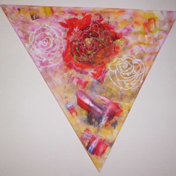 Malerei mit dem Titel "Rosen Dreieck" von Simone Homberg, Original-Kunstwerk, Acryl