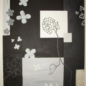 Painting titled "Noir et blanc" by Mary, Original Artwork