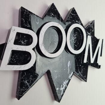 「Boom」というタイトルの彫刻 Santicriによって, オリジナルのアートワーク, アクリル その他の剛性パネルにマウント