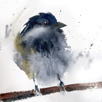 Картина под названием "Little bird #3" - Eugenia Gorbacheva, Подлинное произведение искусства, Акварель