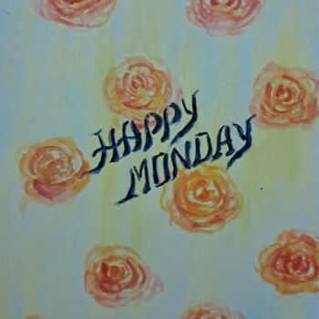 Peinture intitulée "Happy Monday" par Homely Art, Œuvre d'art originale, Aquarelle