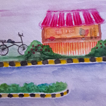 绘画 标题为“Candy shop” 由Homely Art, 原创艺术品, 水彩