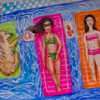 "At the pool" başlıklı Tablo Homely Art tarafından, Orijinal sanat, Guaş boya
