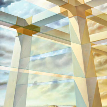 Картина под названием "construction-oleo-s…" - Homero Aguilar, Подлинное произведение искусства