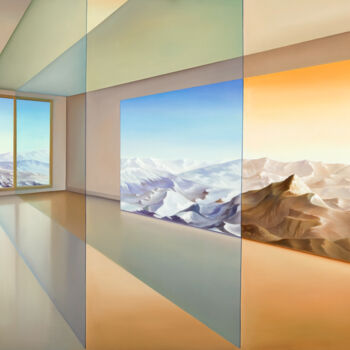 Pintura titulada "Le Mont Blanc" por Homero Aguilar, Obra de arte original, Oleo