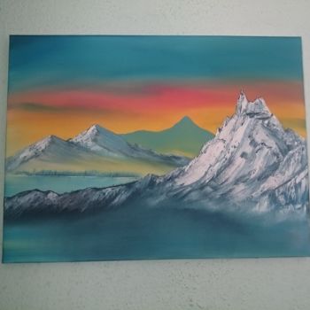 Pintura titulada "Pastel Skies" por Homero Bittencourt, Obra de arte original, Oleo