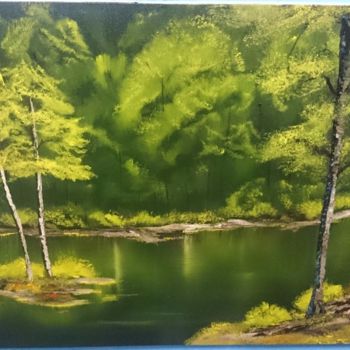 Malerei mit dem Titel "Esmerald Green" von Homero Bittencourt, Original-Kunstwerk, Öl